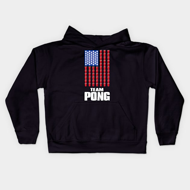 Beer Pong American Flag T shirt 4th of July  Merica USA T-Shirt Kids Hoodie by Pannolinno